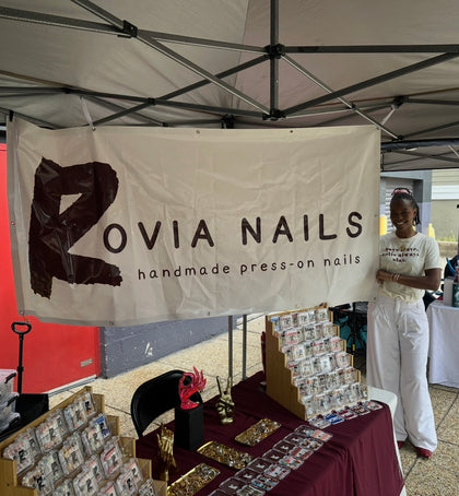 ROVIA display and banner at the small business pop-up