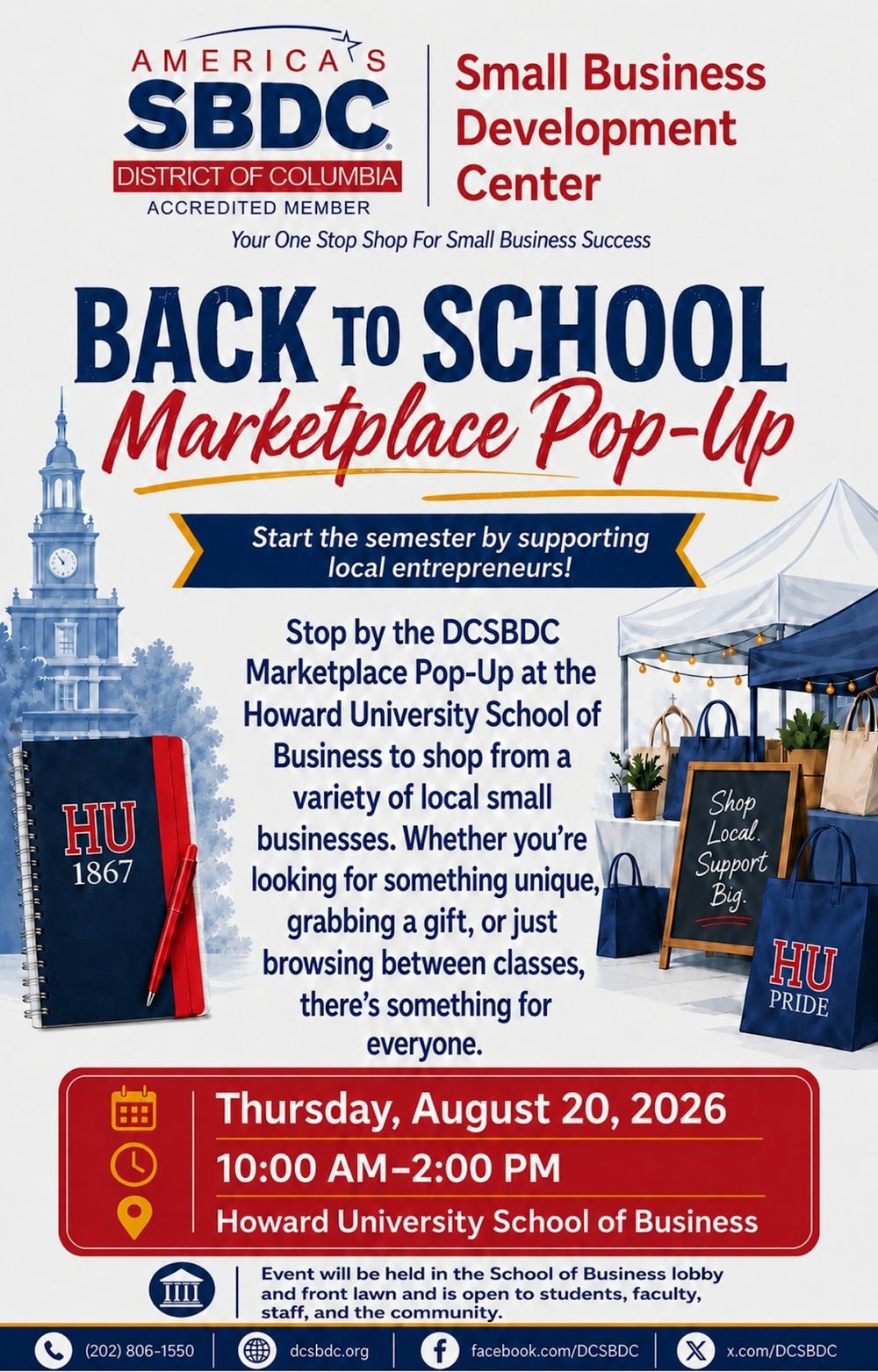 Howard University Back to School Marketplace flyer